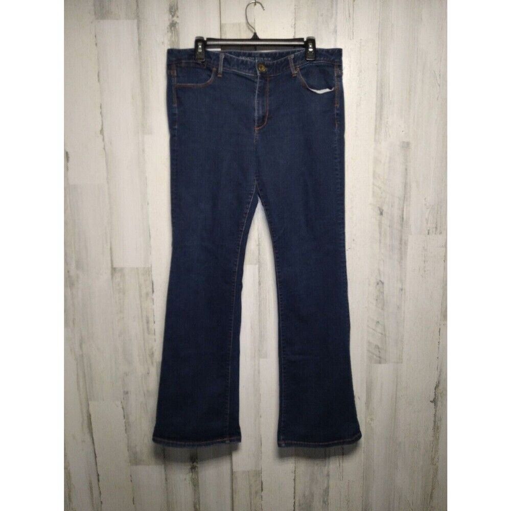 Banana Republic Dark Wash Zip Fly Stretch Boot Cut Blue Jeans Womens Size 32